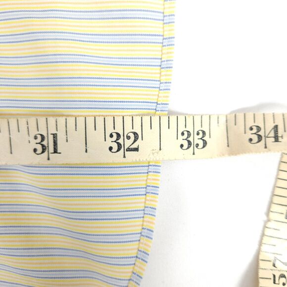 Brooks Brothers Mens Yellow Blue Striped Button Up Dress Shirt Size 16 - 33 Tall - Picture 8 of 8